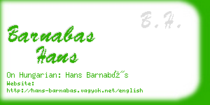 barnabas hans business card